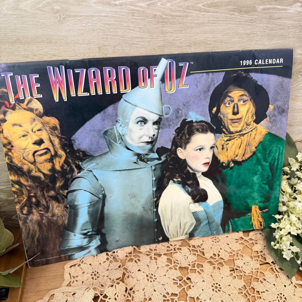 Vintage 1996 The Wizard of Oz Wall Calendar Turner Entertainment Movie Trivia